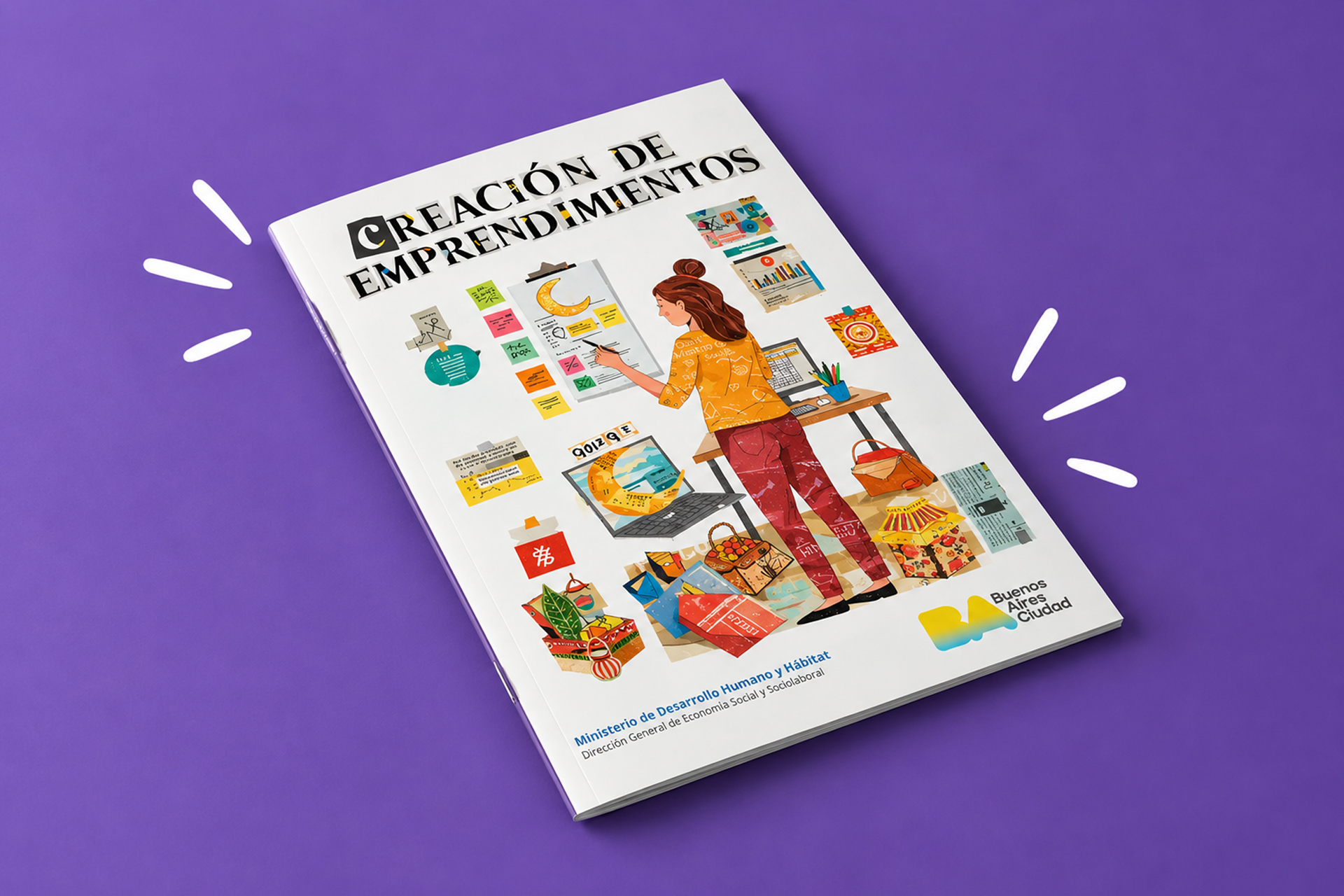 Creación de Emprendimientos · mockup del cuadernillo